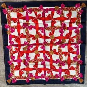 Celine Vibrant Red and Pink Scarf